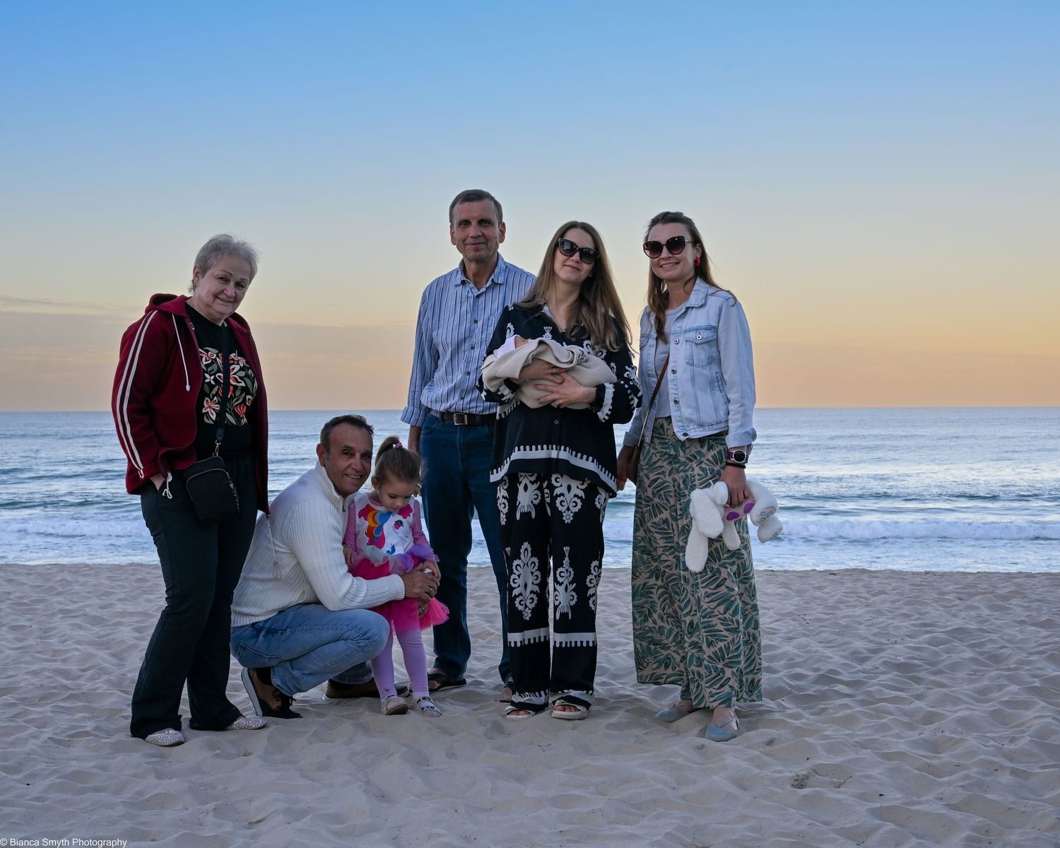 Family photo on the beach