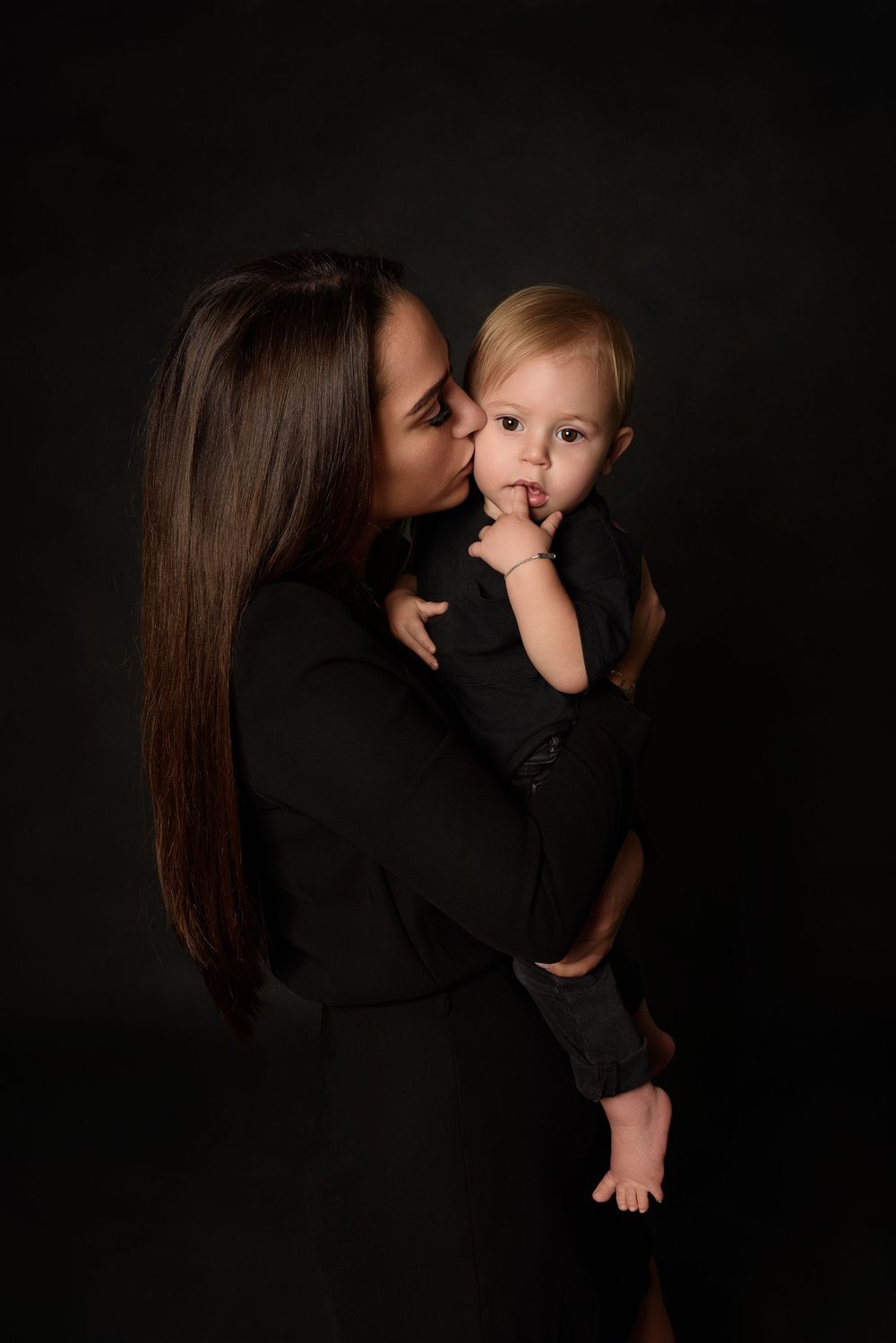 Tender moments between parent and child.