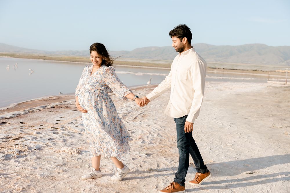 San Jose maternity session with warm light and neutral tones