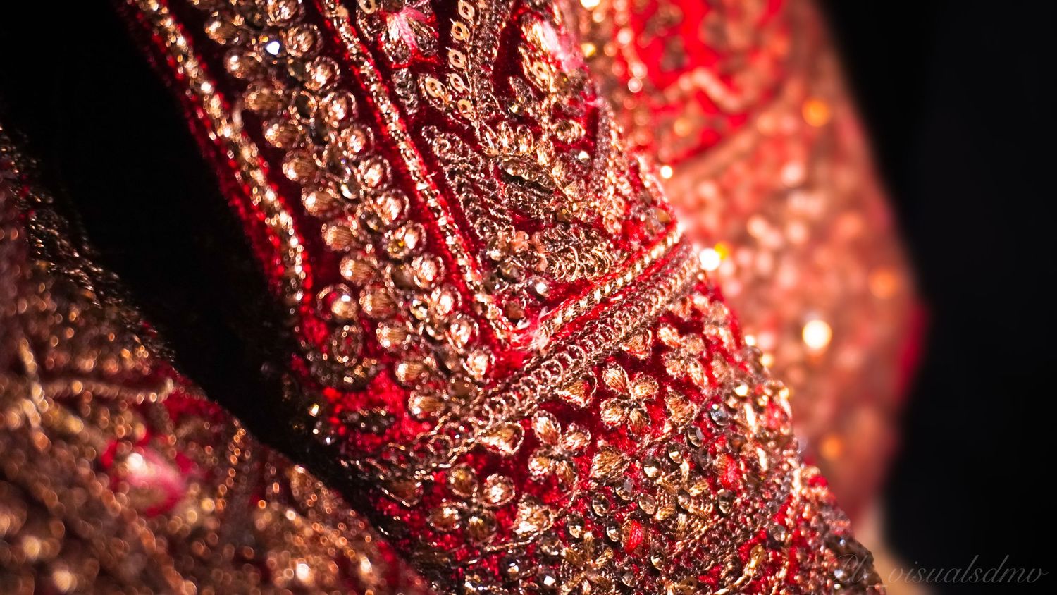 Intricate details of a Wedding Lehenga