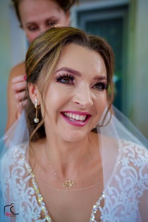 Sequence of candid bridal portraits showing genuine smiles and emotions.
