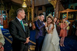 Wedding celebration in progress with guests enjoying the festivities.