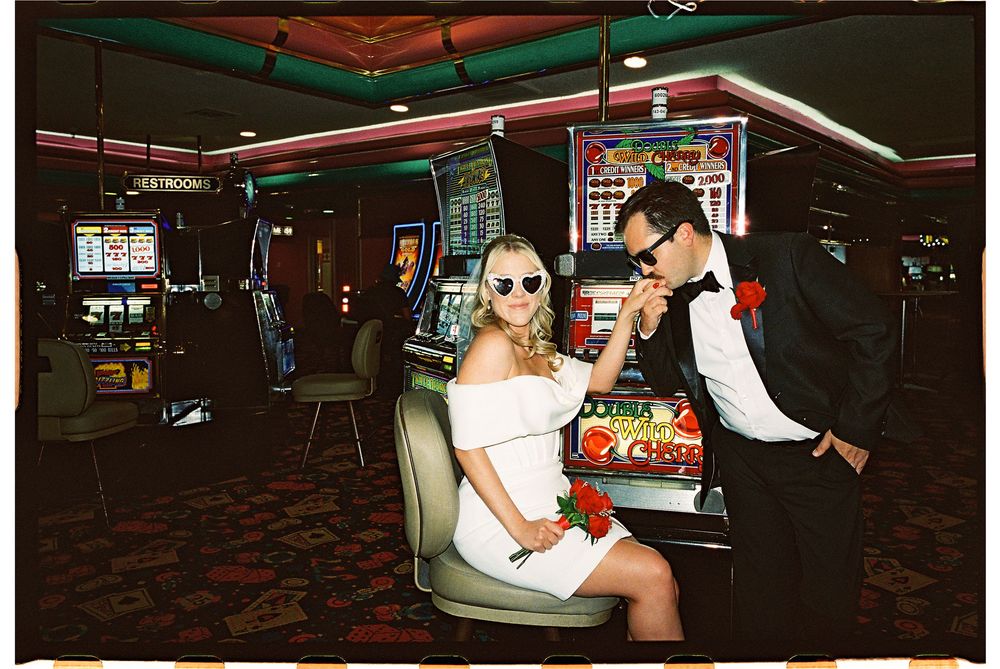 Las Vegas elopement in 35mm film