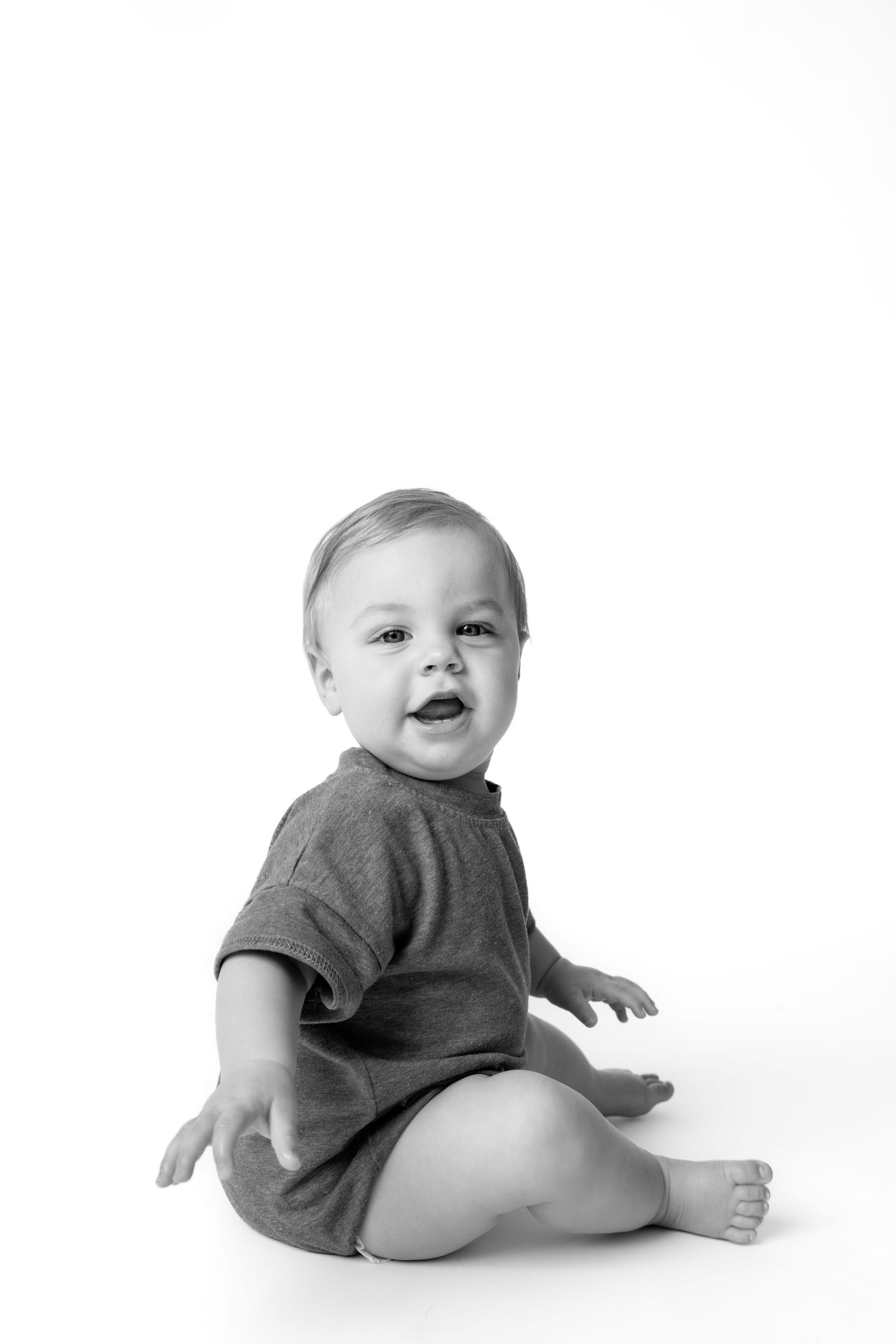 Dynamic black and white photos capturing movement and joy with hair flowing Chattanooga Lifestyle Photographer
