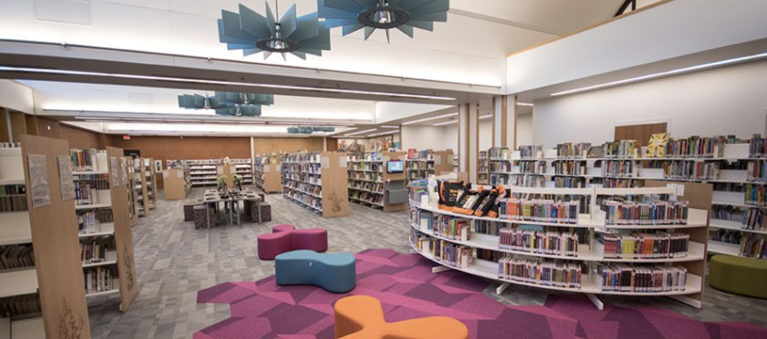 The children and family area in the Columbine Library, Littleton, CO