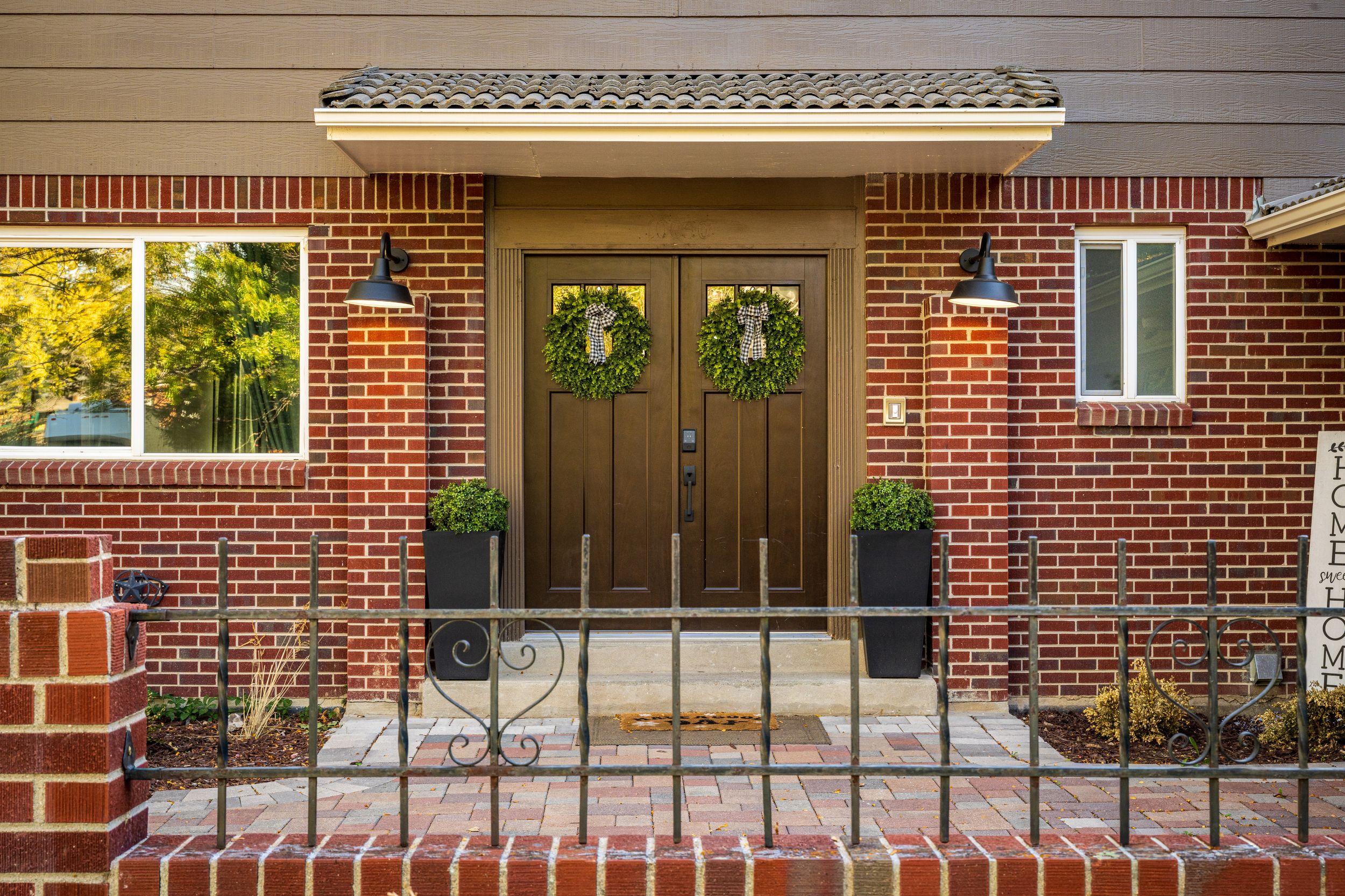 A view of the front entry at a short term rental & AirBnb property, the Social Kitchen Club in Arvada, CO.