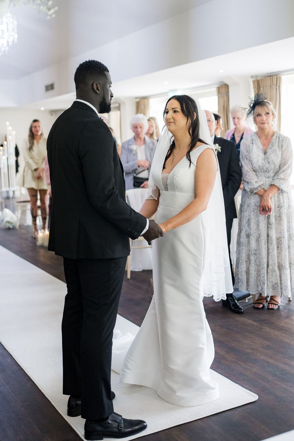 Bride and groom at altar wedding ceremony Nottinghamshire