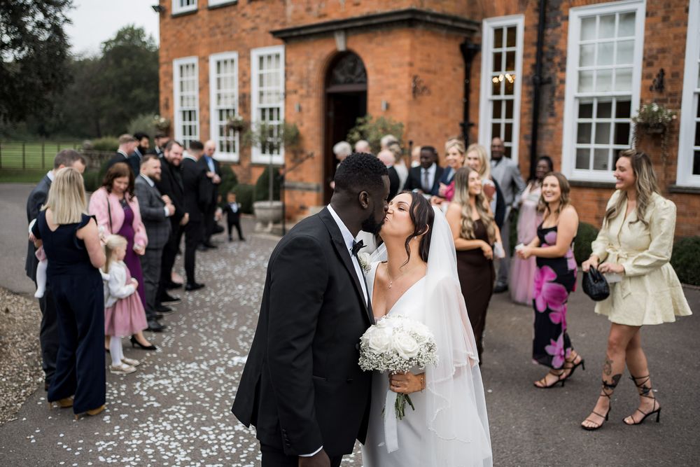 First kiss wedding ceremony Kelham House Country Manor Newark