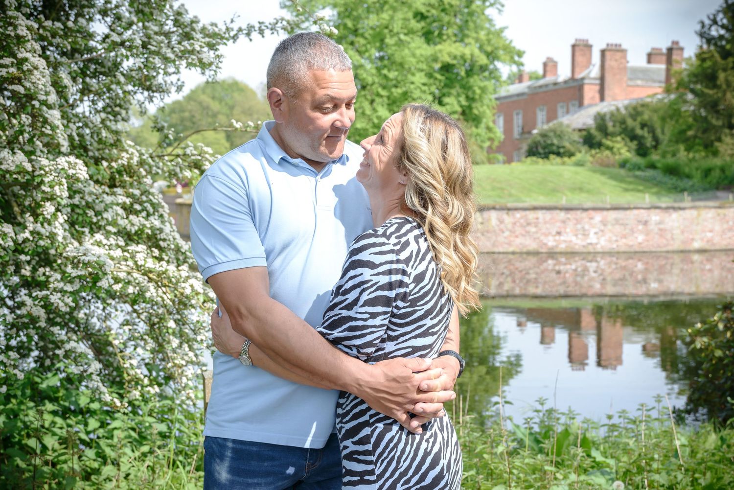 A couple during their Engagement photo shoot at Grosvenor Hotel, Pulford by wedding photographer Michael Pardoe