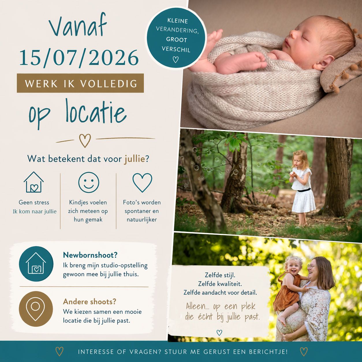 Fotograaf Halle (Vlaams-Brabant), fotoshoot op locatie, familiefotograaf Halle