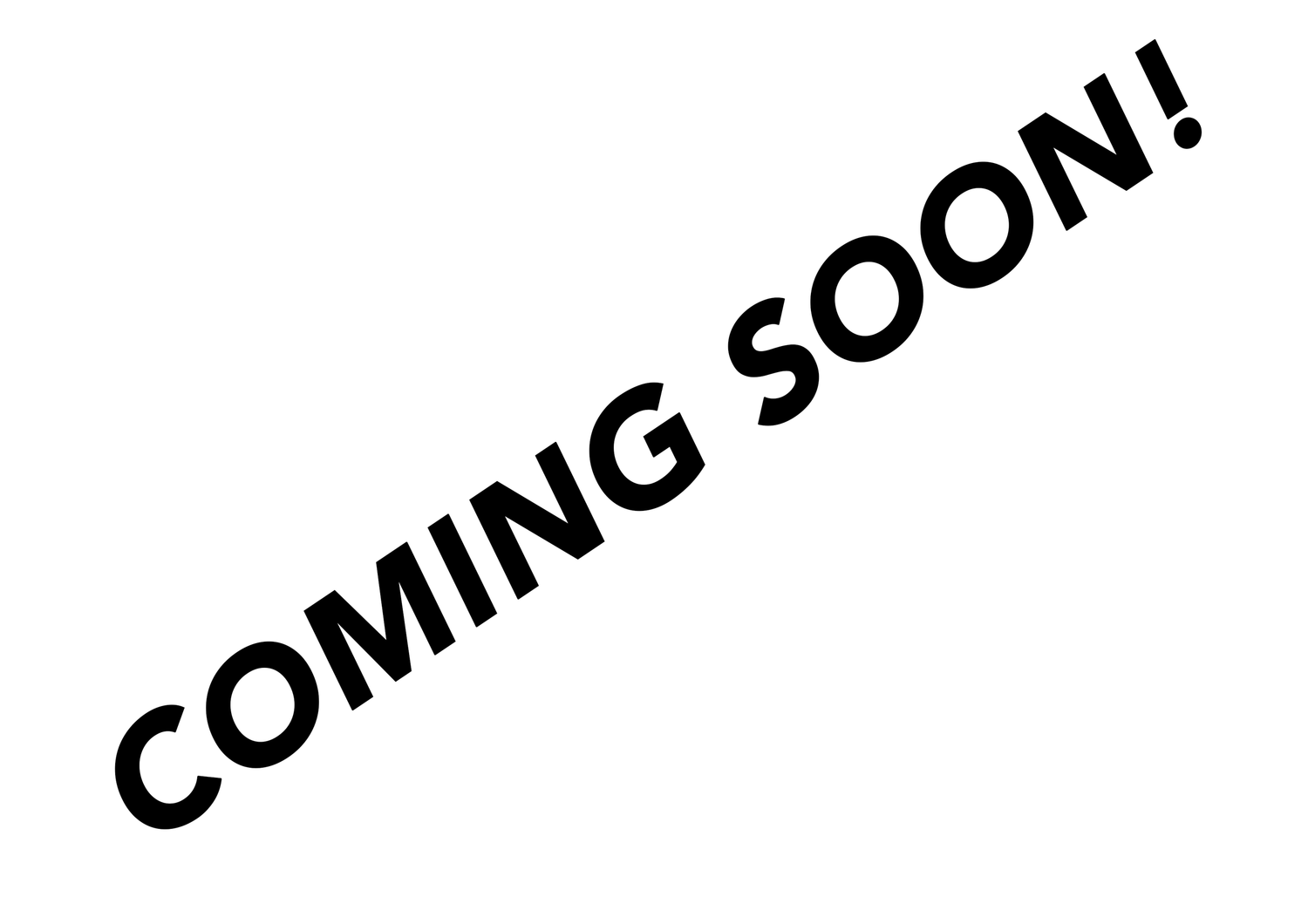 Bold black text reading Coming Soon on a white background, announcing an upcoming product or service.