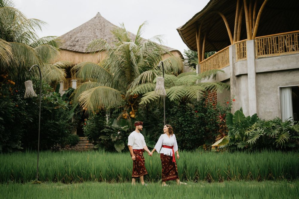 Romantic couple photoshoot in Bali at rice fields Ubud