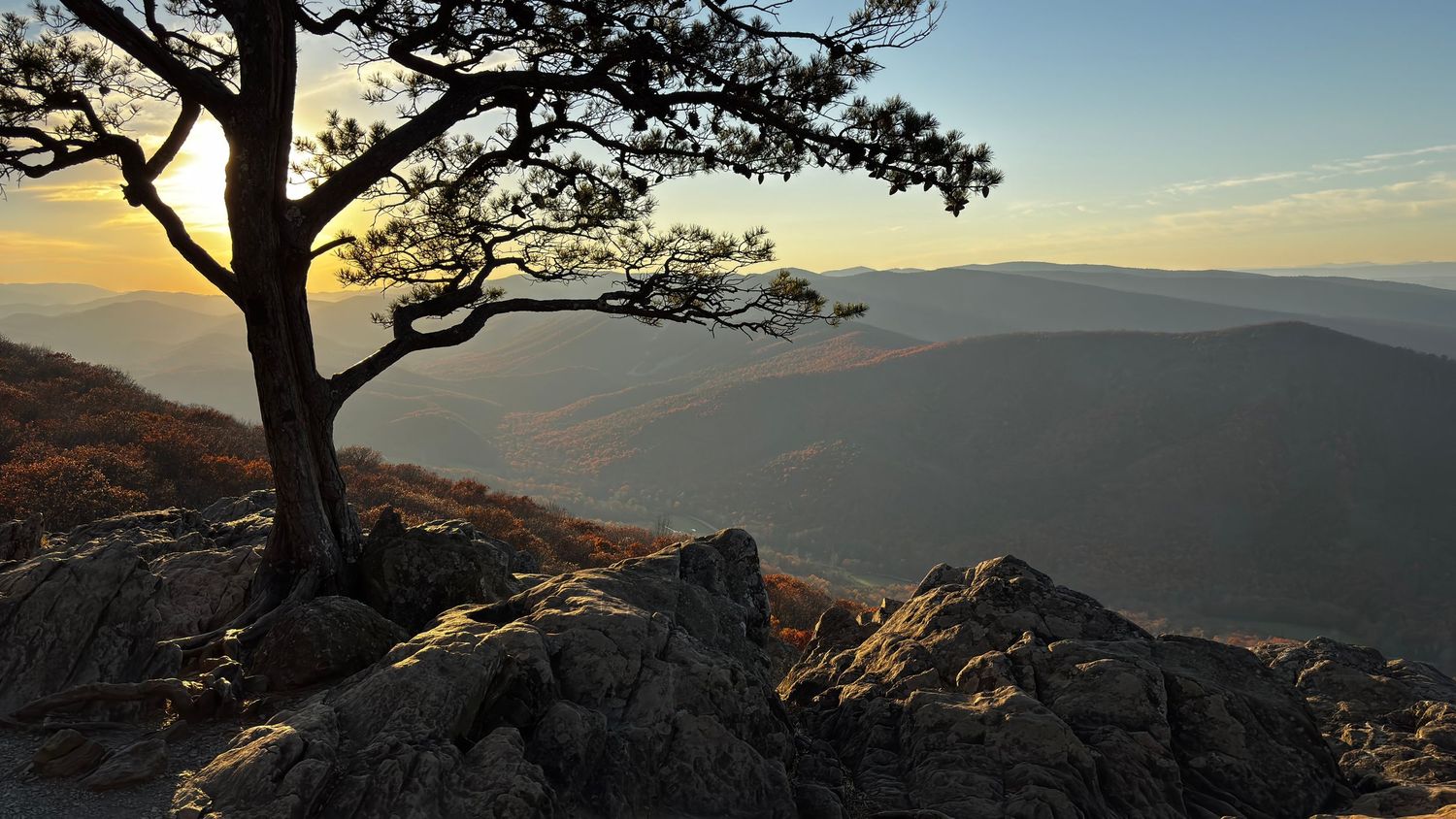 View to the south of Ravens Roost overlook on the Blue Ridge Parkway
