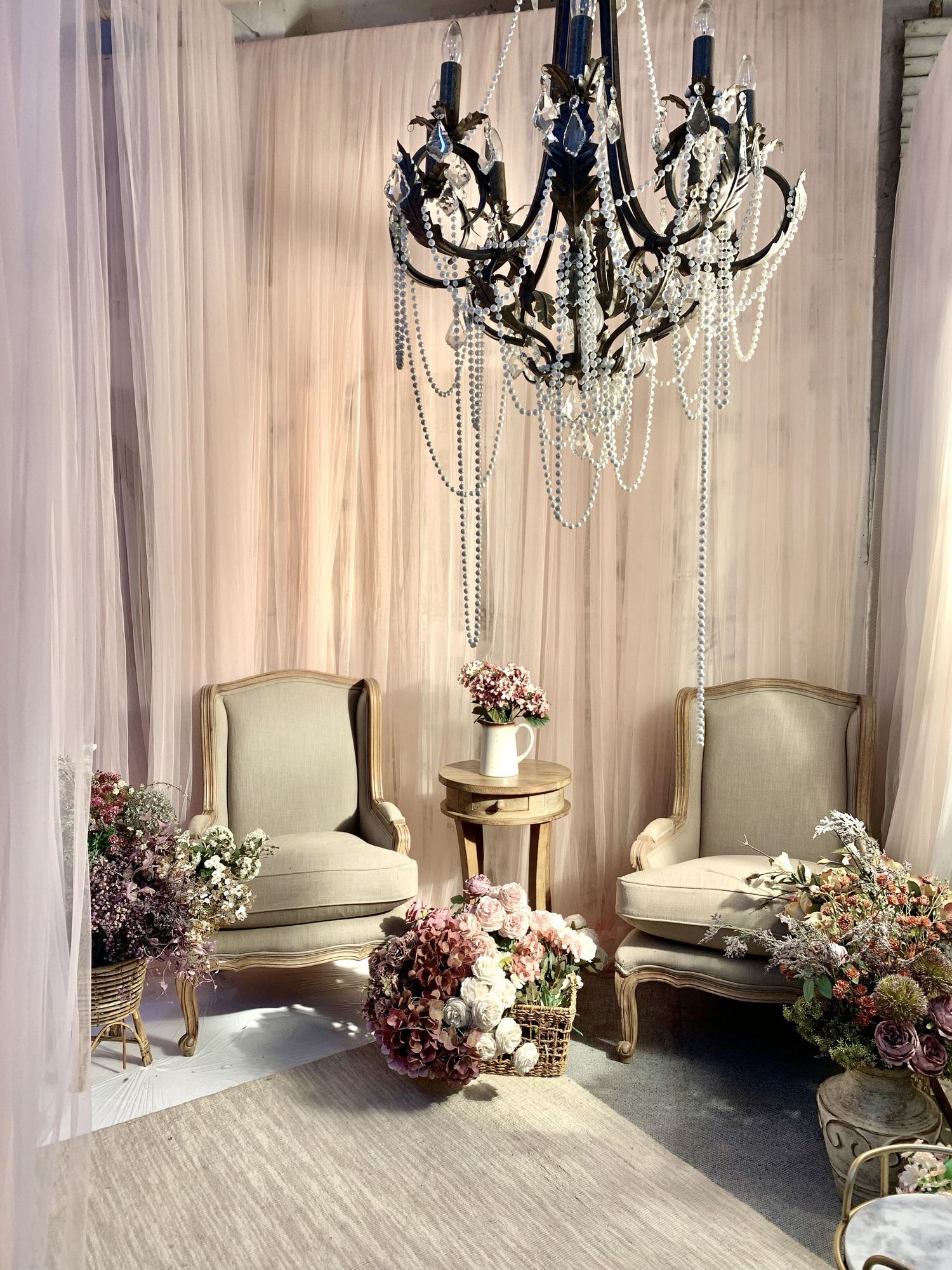A soft & baby pink asthetic setup for fashion shoot at Aperture7Studios.