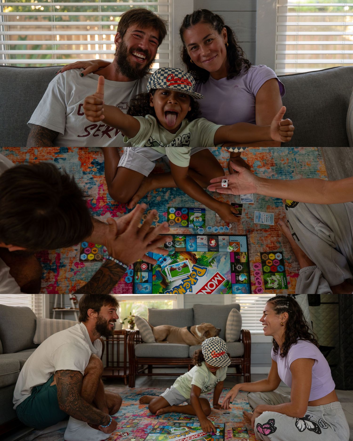 A group of people gather around a table playing a board game together in a casual indoor setting.