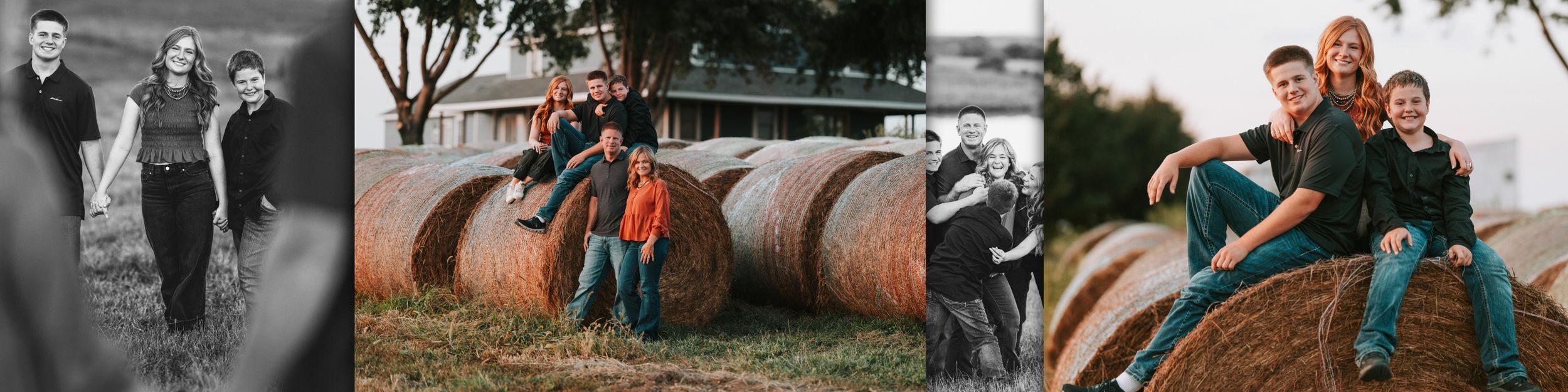 A series of candid lifestyle photos showing outdoor adventures, portraits and travel moments arranged in a horizontal collage.