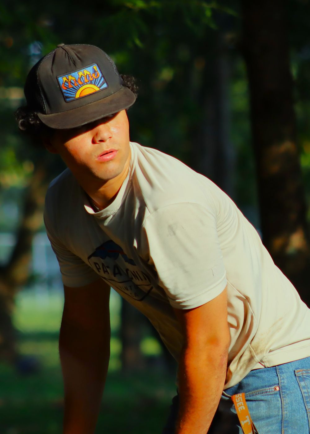 disc golf action shot Fayetteville, TN Don Davidson Park