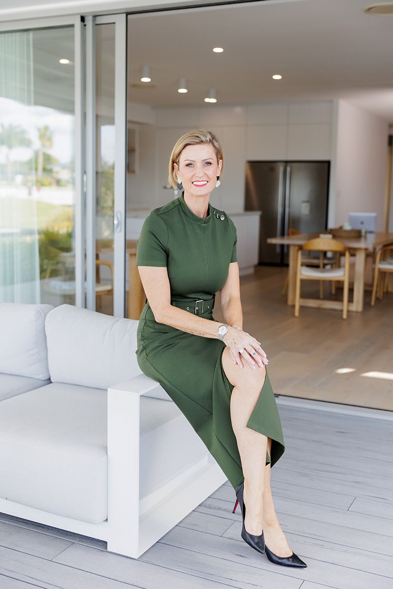 Personal branding photography Adelaide — woman in olive green business portrait