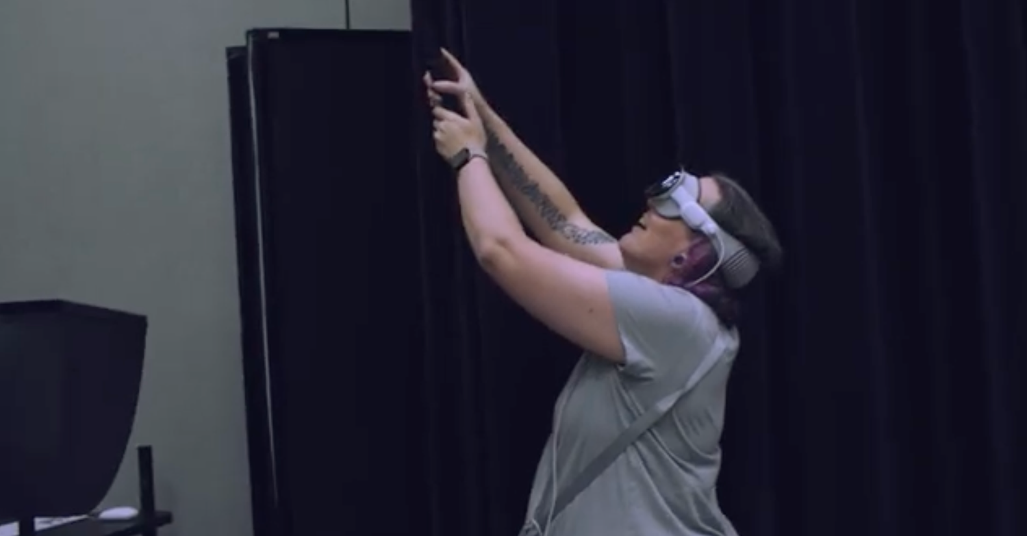 Katt Green Working with head set on