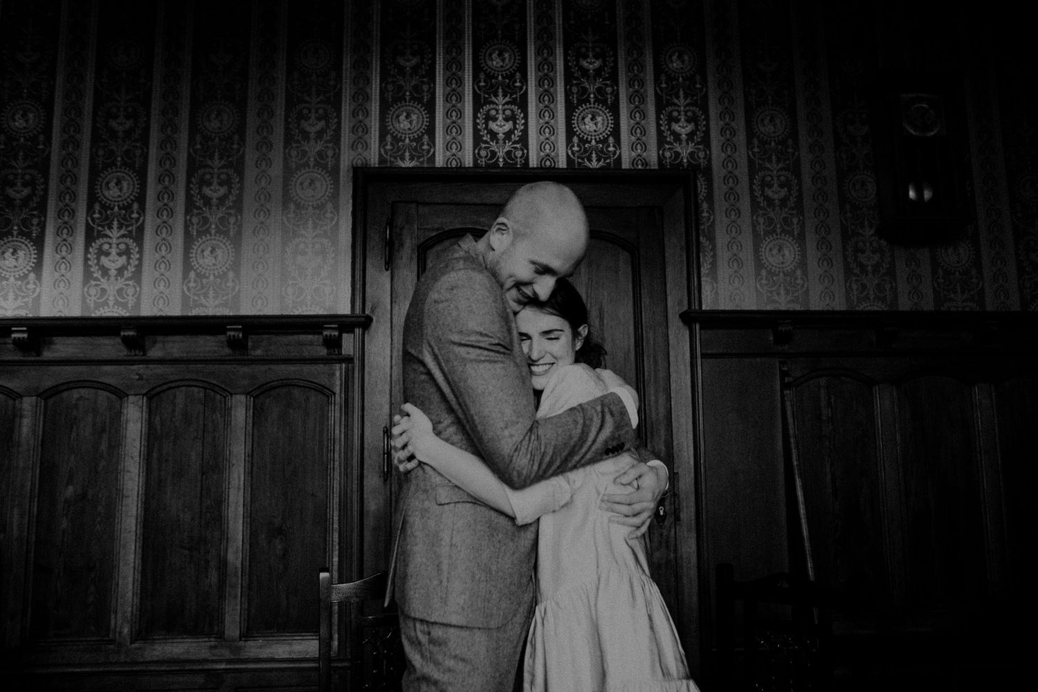 A series of vintage black and white photographs showing a romantic moment.