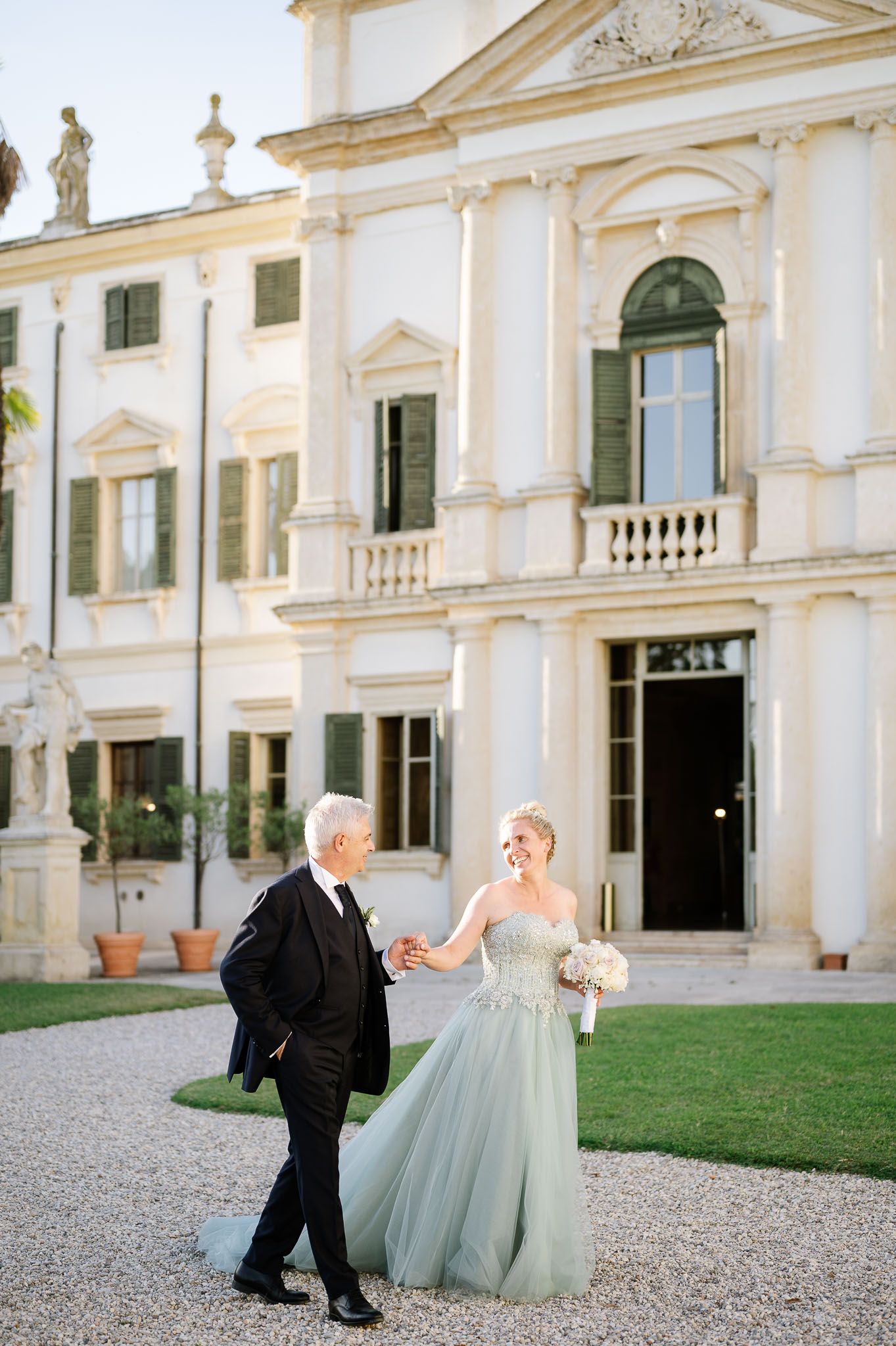 Emotional wedding moment at Villa Mosconi Bertani in Valpolicella, Italy
