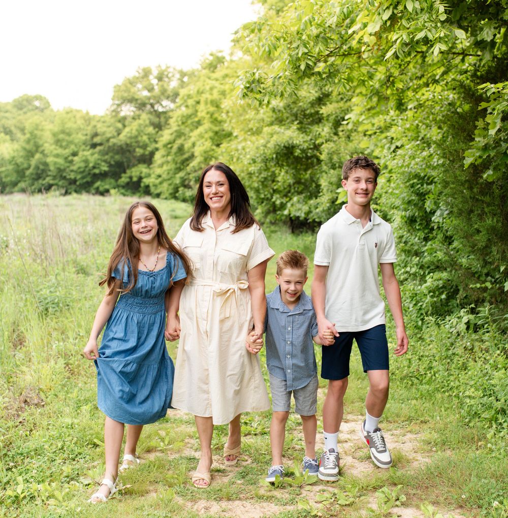 Family photos in O’Fallon MO during golden hour outdoor session