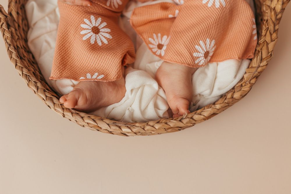 Detail photo of one year old's toes during her one year photography session