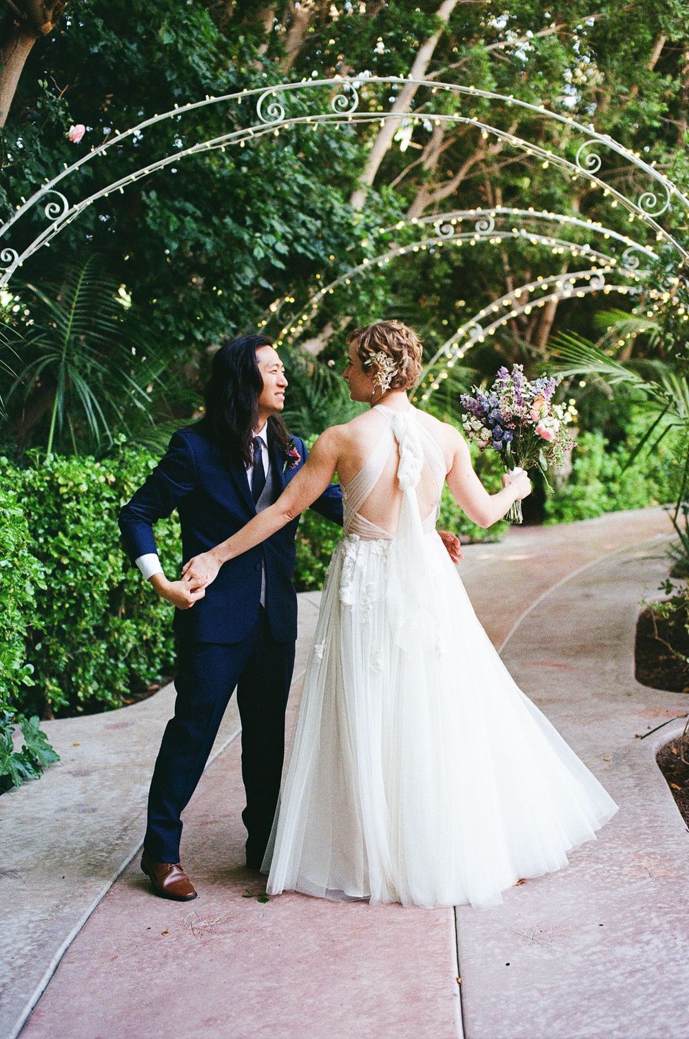 Fairytale garden wedding in Charlotte North Carolina for NC couples who love film