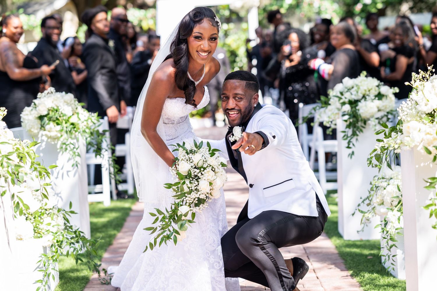 Luxury wedding photographers in Florida captured this couple's celebration after their wedding ceremony.