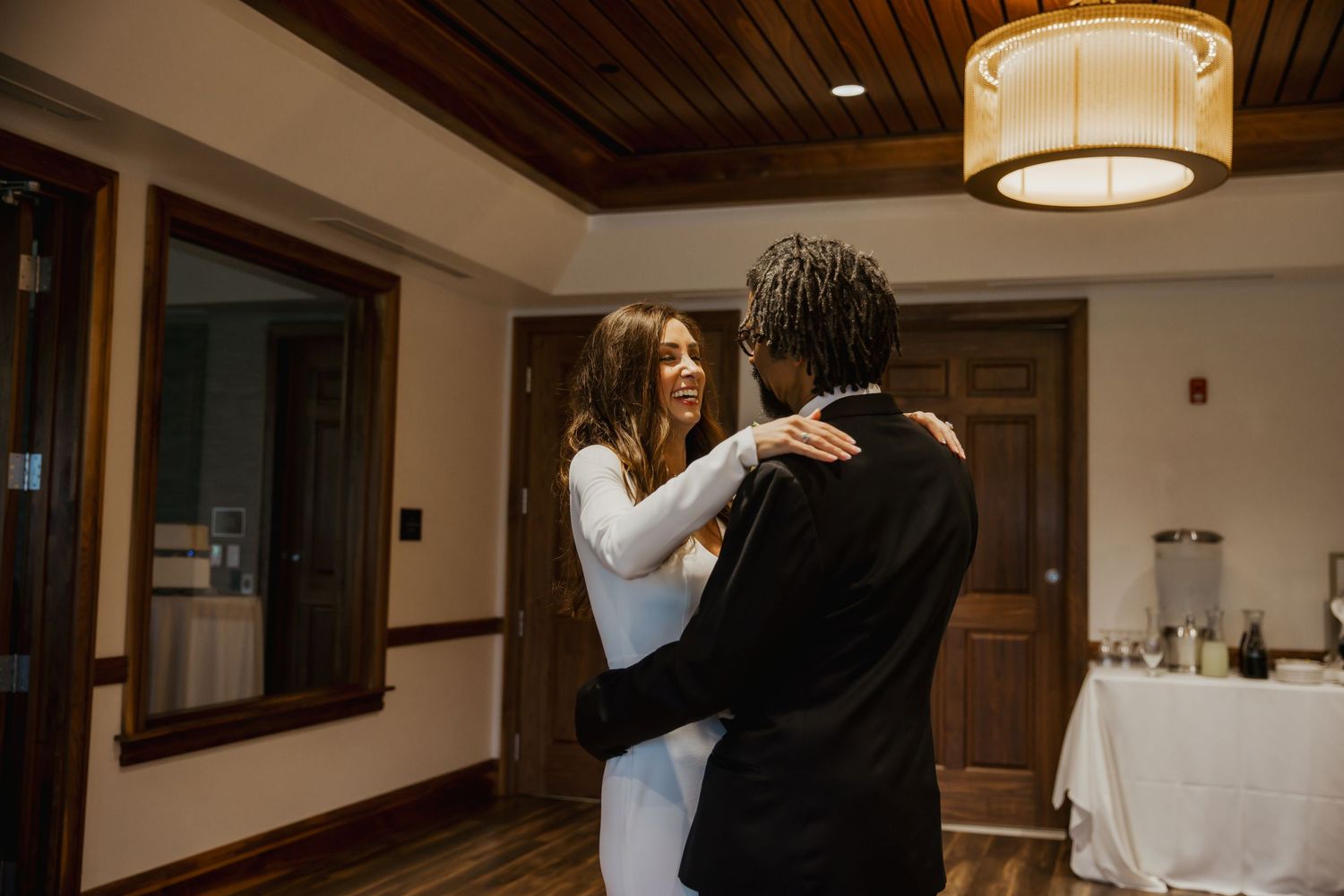 Bride and groom, first dance at their wedding reception located at Holliday Farms in Zionsville, Indiana