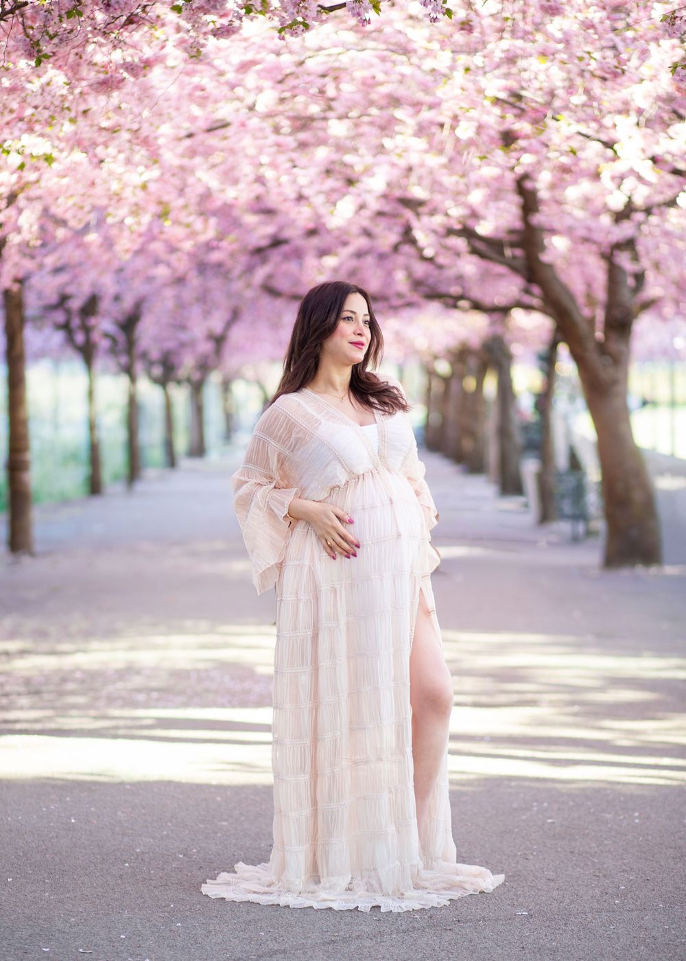 gravidfotografering stockholm blommor natur