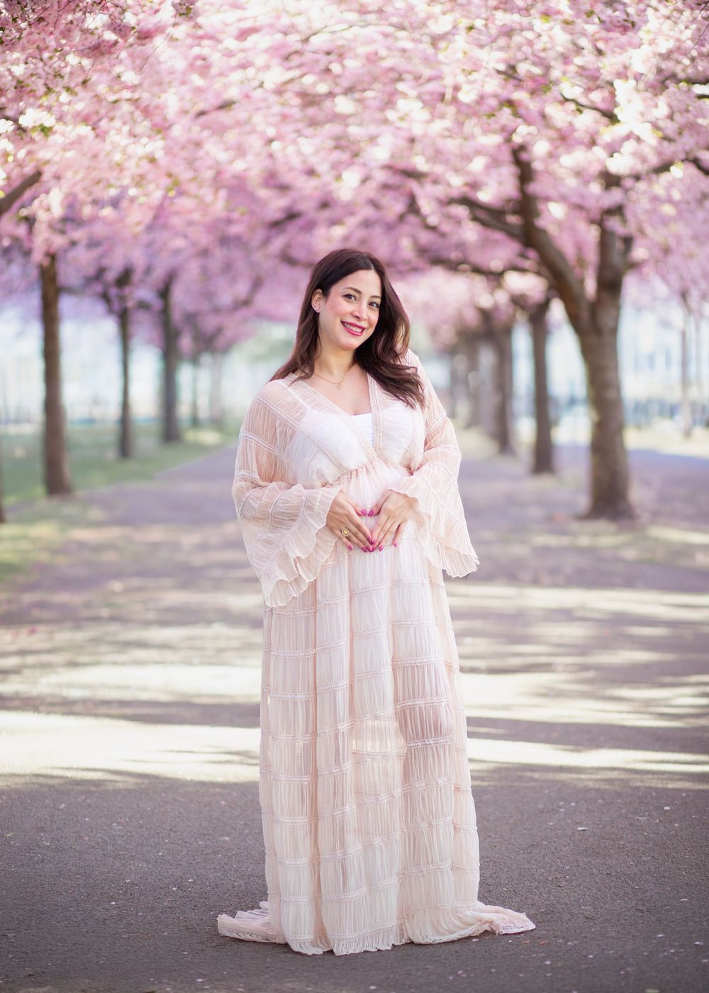 gravidfotografering stockholm blommor natur