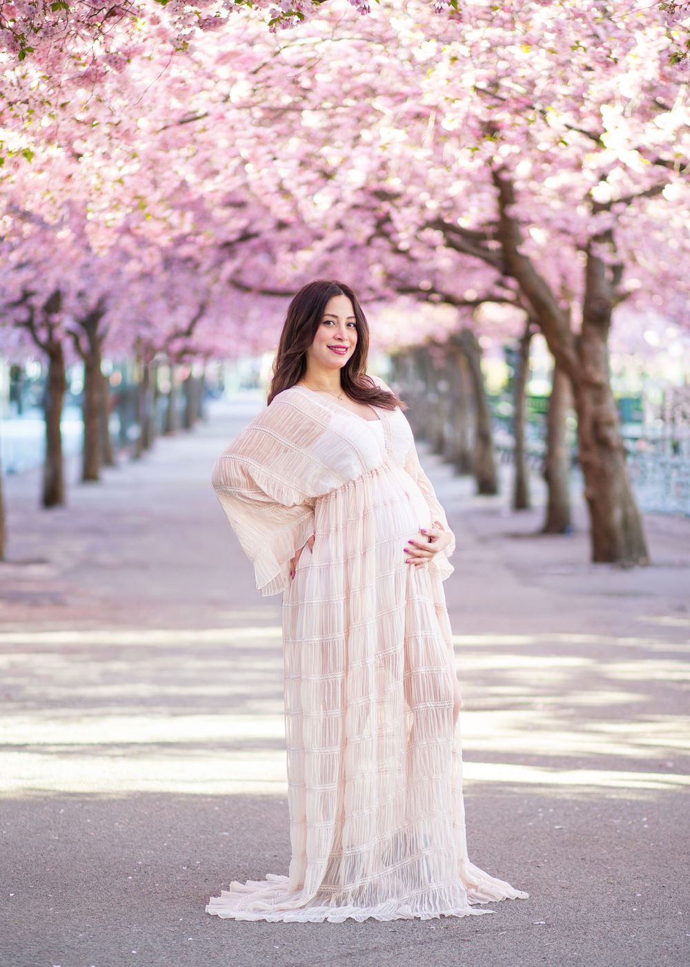 gravidfotografering stockholm blommor natur