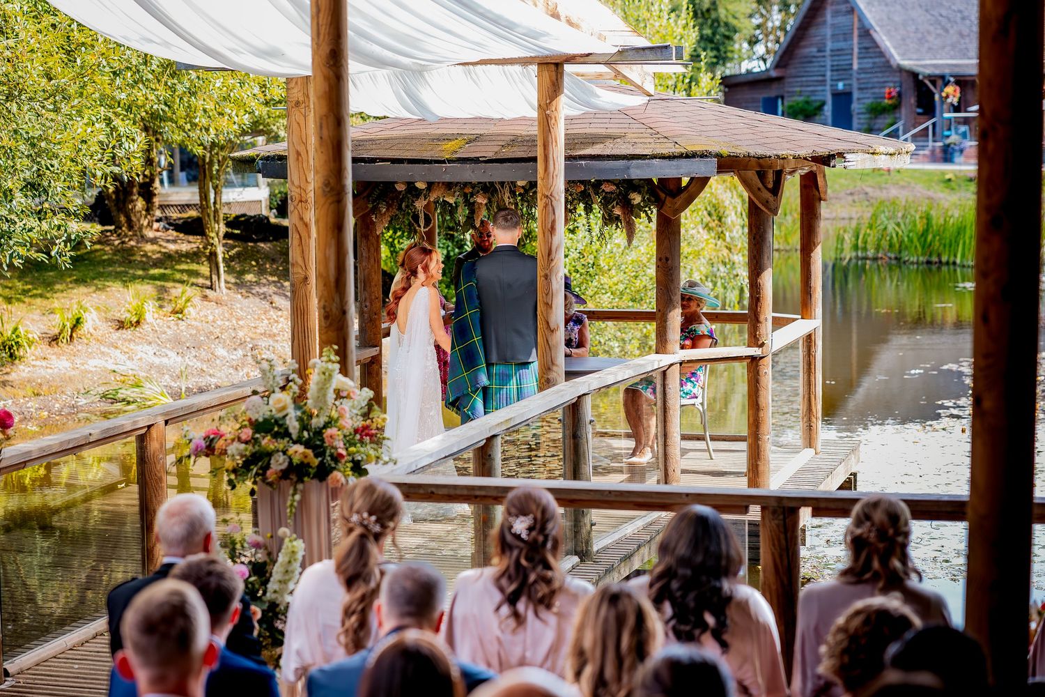Wedding ceremony at Oaklands wedding venue.