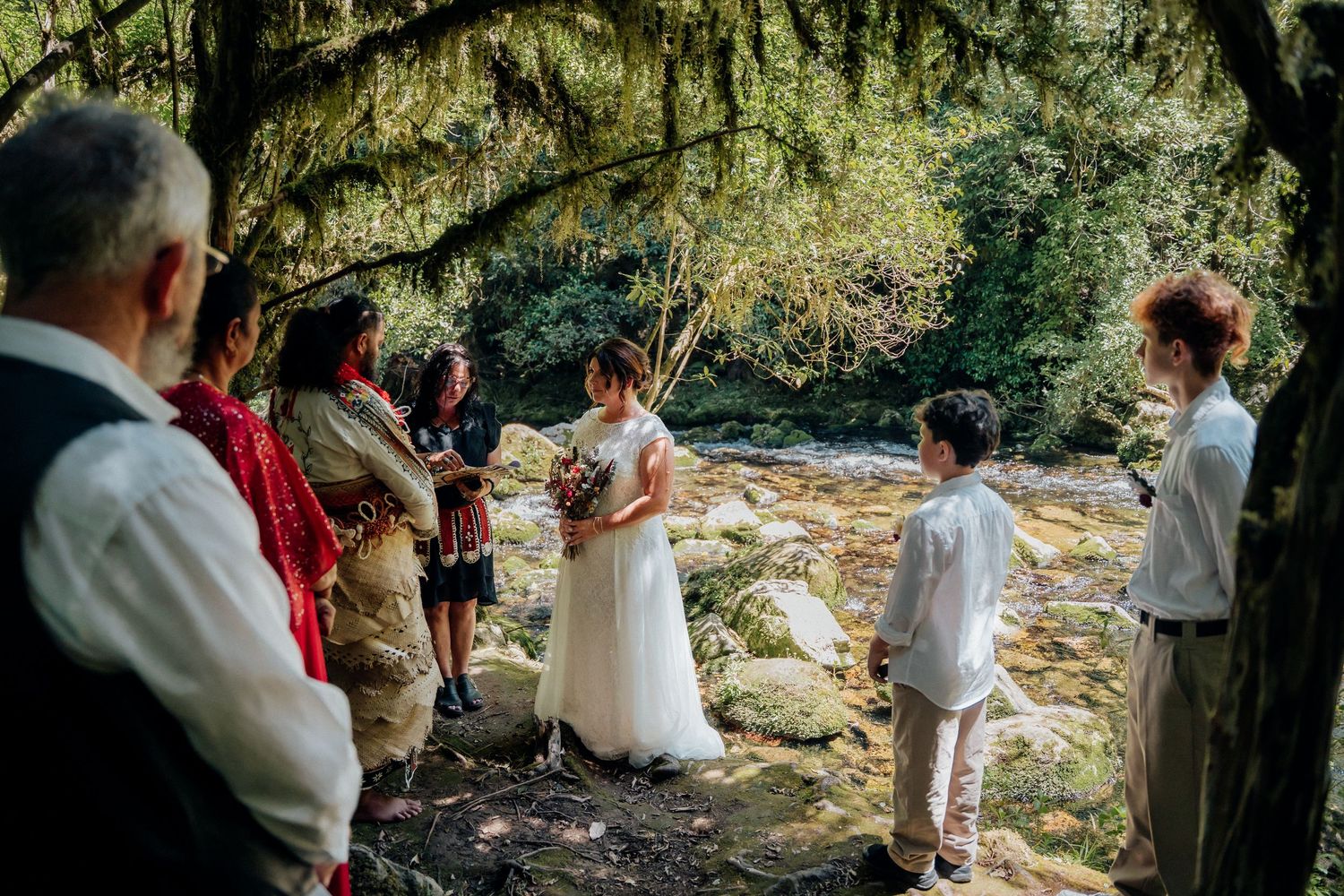 Riwaka Resurgence elopement, Tasman elopement, New Zealand elopement, Riwaka wedding, wedding photographer Riwaka, forest wedding NZ