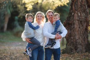 Golden light family photo North Canterbury