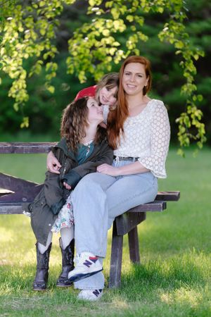 family photo golden light