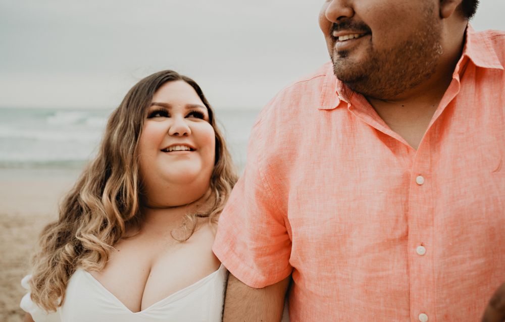 Smiling at each other