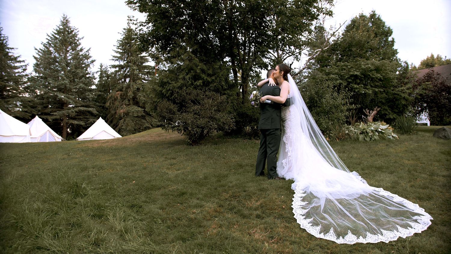Tent reception wedding in **Richmond Hill**, featuring elegant décor and a beautiful celebration with family and friends.