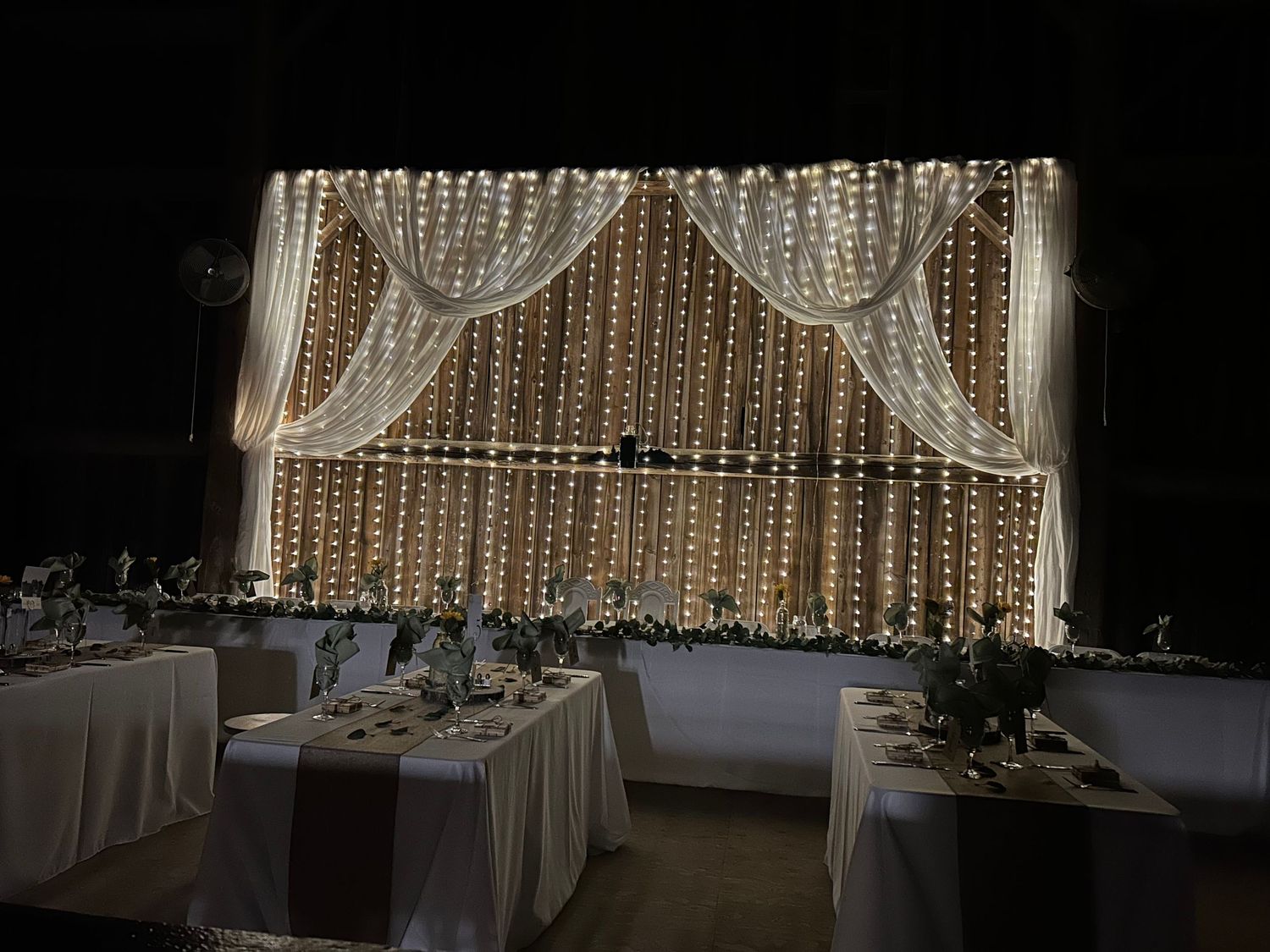 Head Table Backdrop with lights