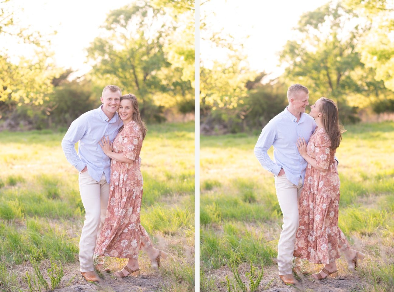 Family of 4 spring portrait session in light grassy field by Bartlesville photographer Kristi Bray