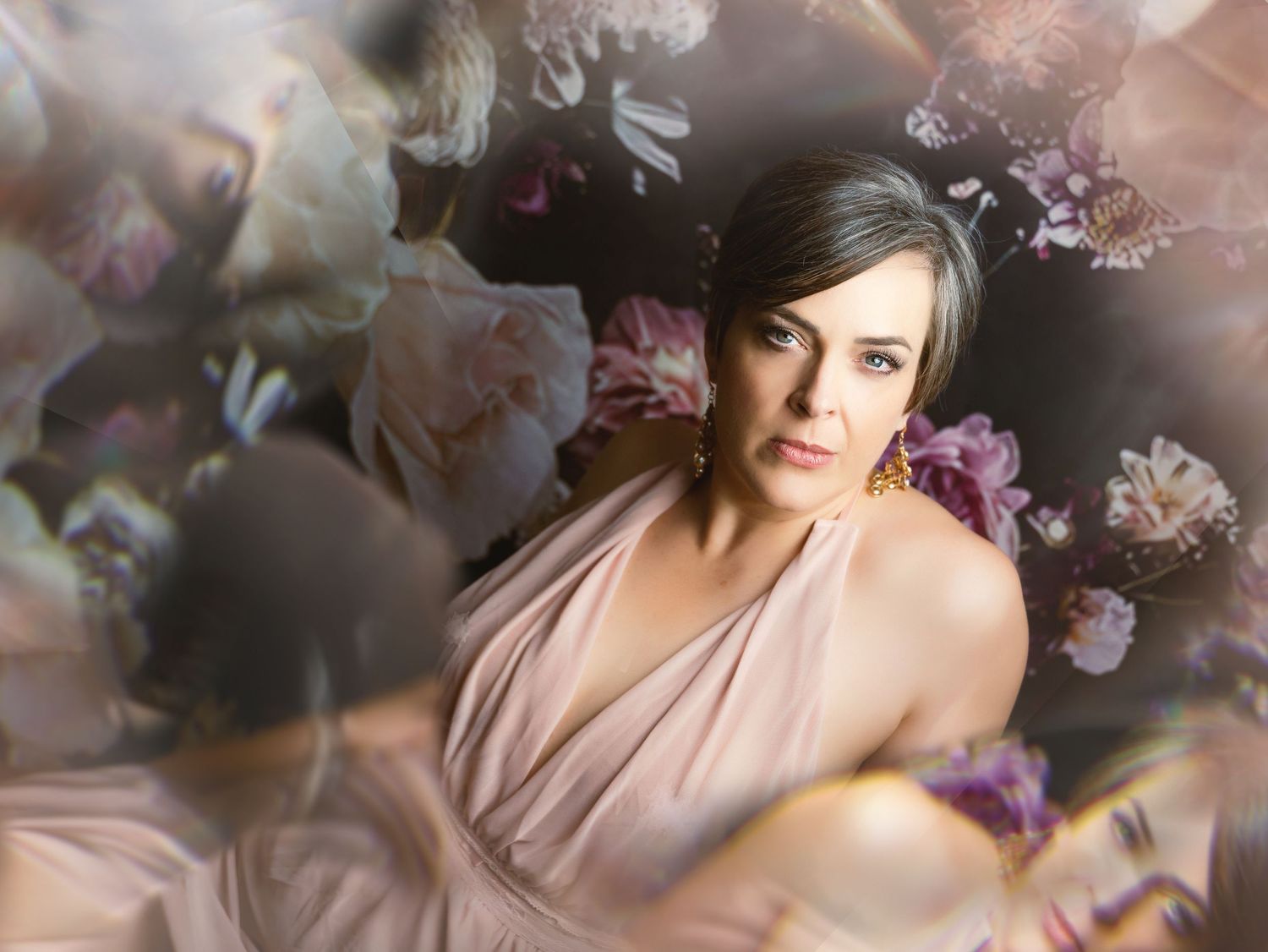 Glam shot with floral back for this boudoir. Greenville SC boudoir photographer, Easley SC boudoir photographer, Upstate boudoir photographe