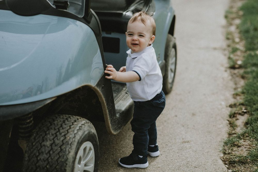 indiana pa photographer, pittsburgh family photographer, murrysville, first birthday, golf course, hole in ONE, toddler