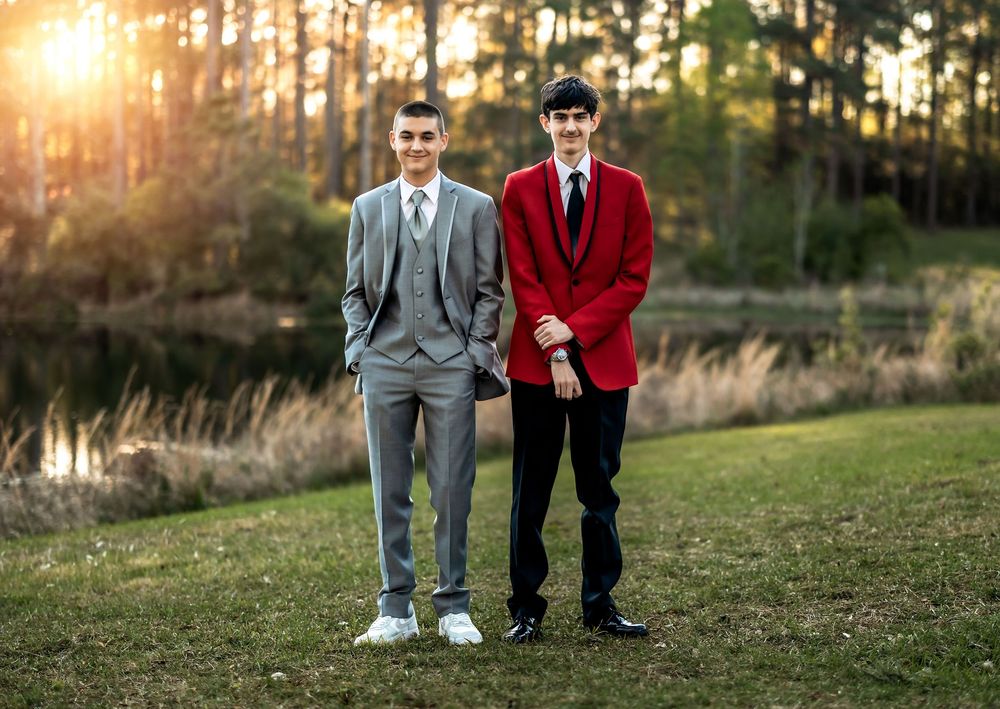 Homeschool prom portrait session in South Mississippi during golden hour