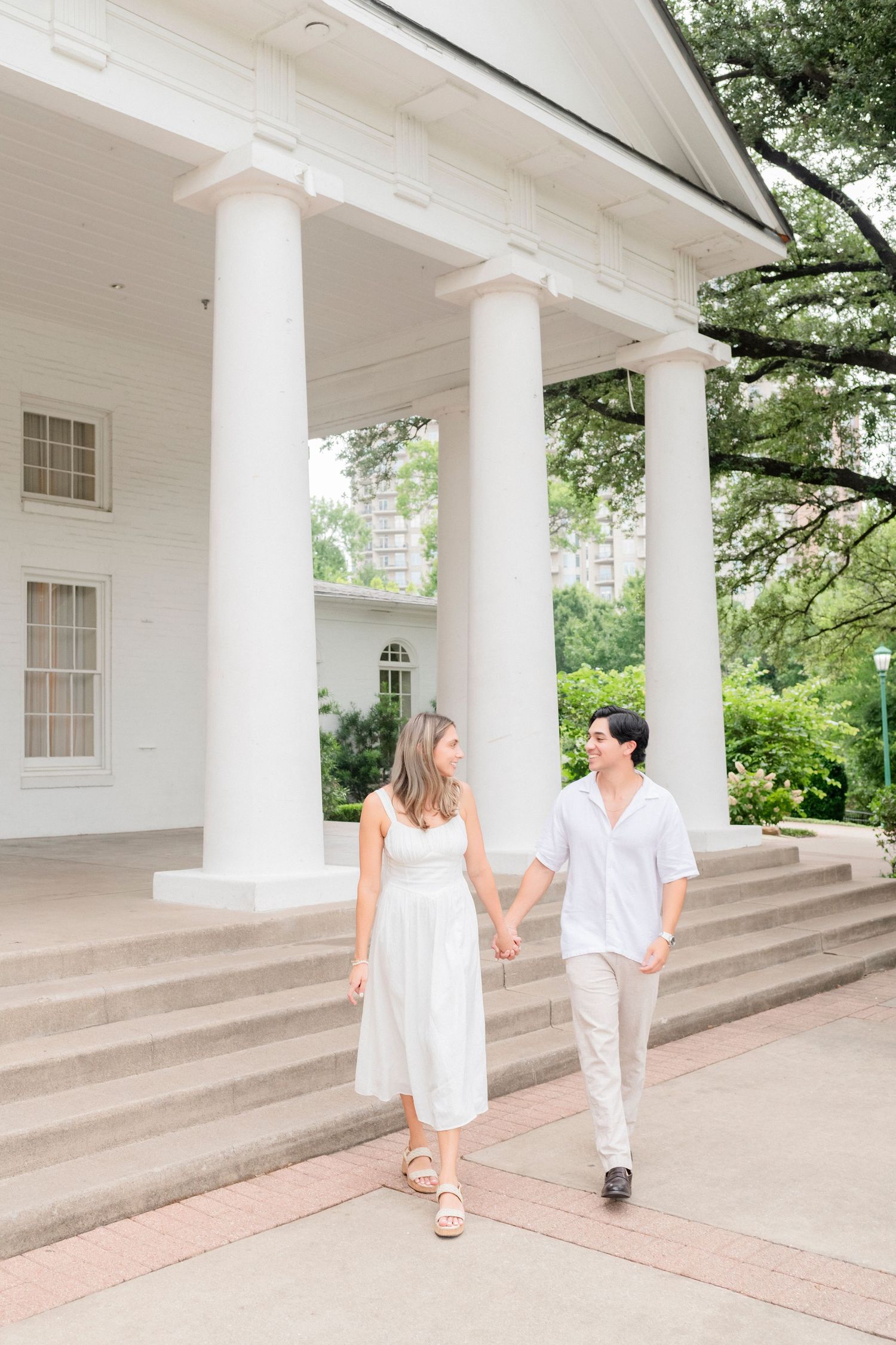 Engagement session at Arlington Hall at Turtle Creek Park in Dallas, Texas by The GRACE Pictures