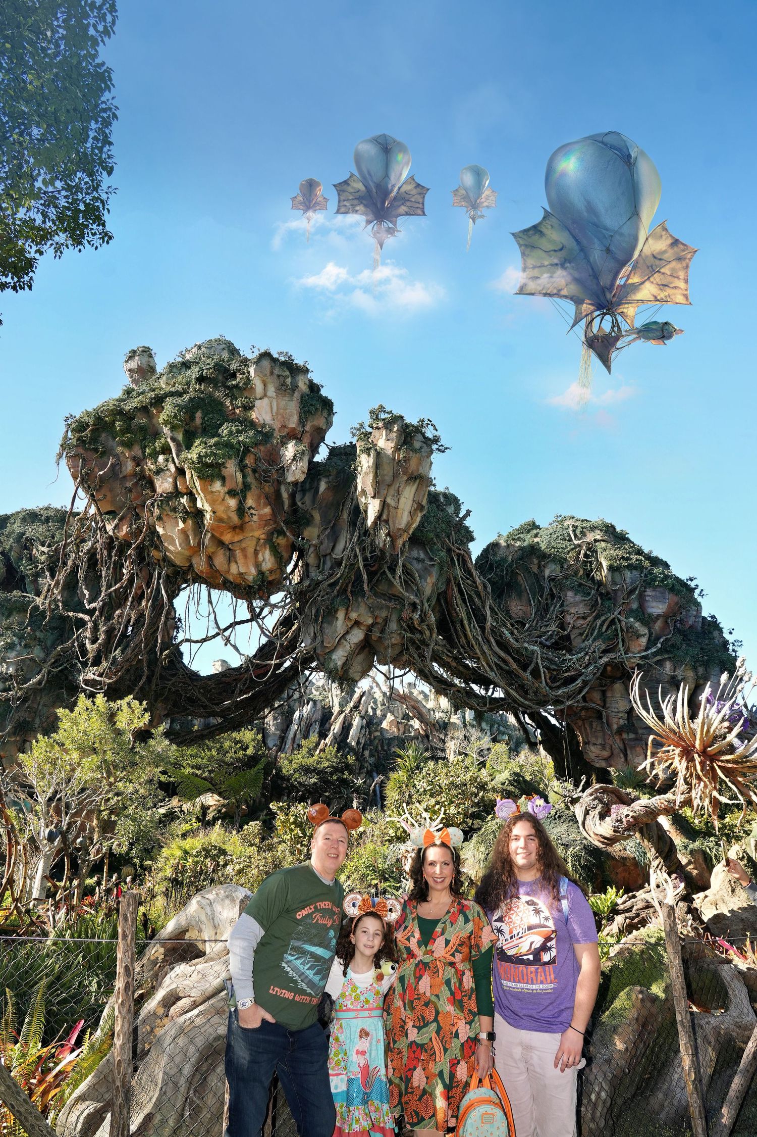 Pandora World of Avatar theme park attraction at Disney's Animal Kingdom features floating mountains and lush alien landscapes.
