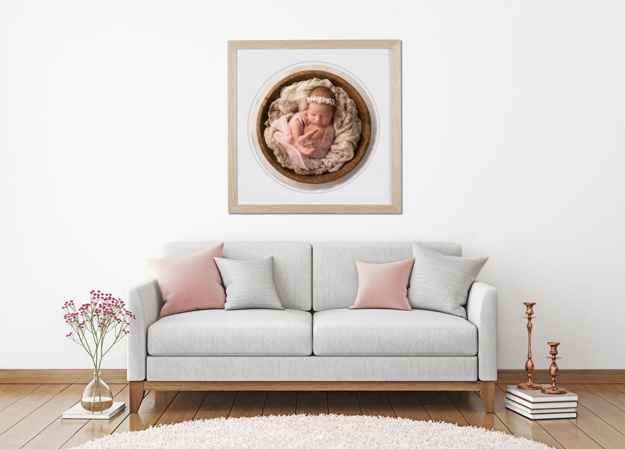 Luxury baby photographer Gold Coast capturing heirloom moments in the studio.