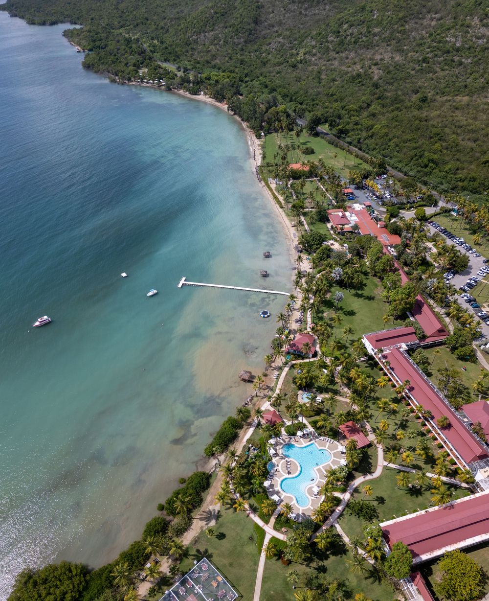 Aerial view of Copamarina Beach Resort coastline in Guanica Puerto Rico