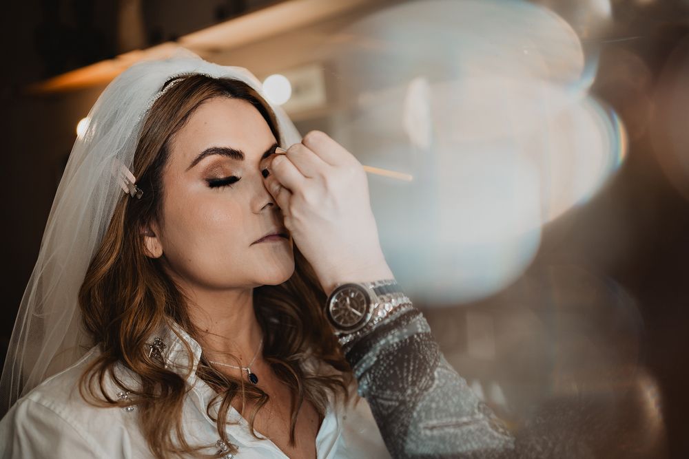 Detalle del maquillaje de la novia en Mazatlán