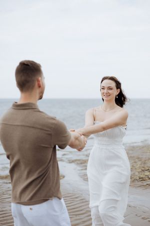 couples photography romantic beach session photographer Shediac NB Cap Pele photographer vacation photos New Brunswick Parlee Beach Sandy